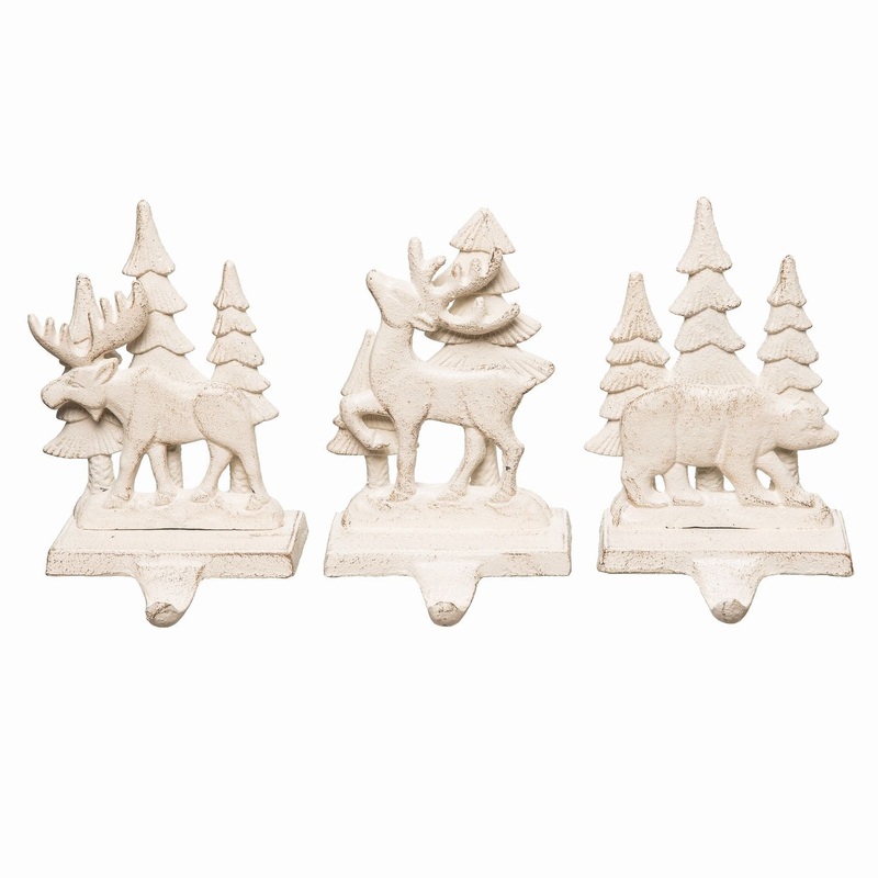 Transpac Metal Winter Stocking Holders, Set Of 3, Assortment