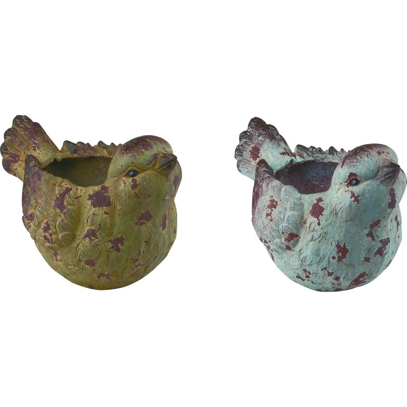 Transpac MgO Bird Planter, Set Of 2, Assortment