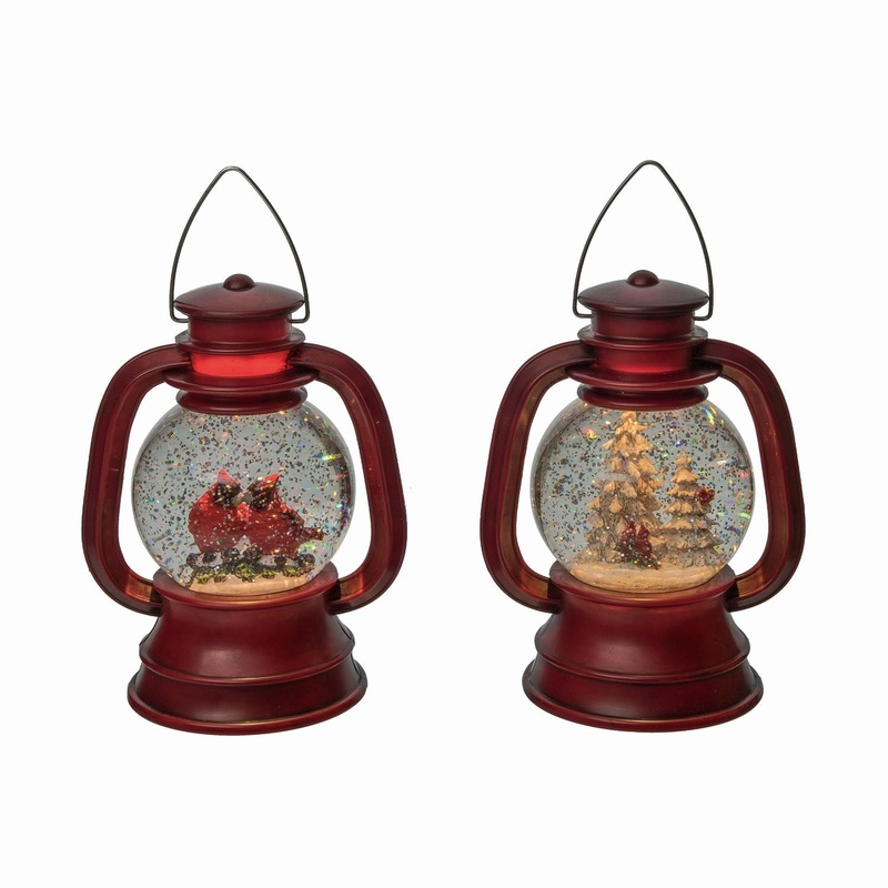 Transpac Plastic Cardinal Water Globe, Set Of 2, Assortment