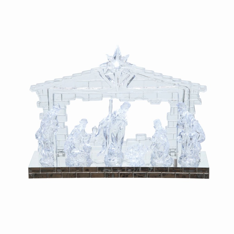 Transpac Plastic Light Up Musical Nativity Decor