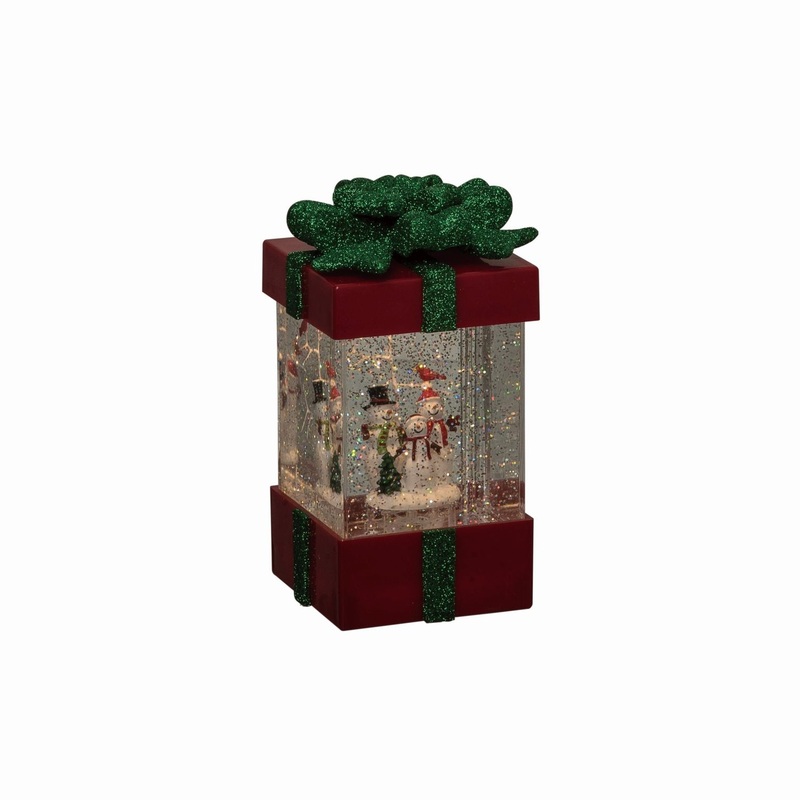 Transpac Plastic Light Up Snowman Fam Present Globe