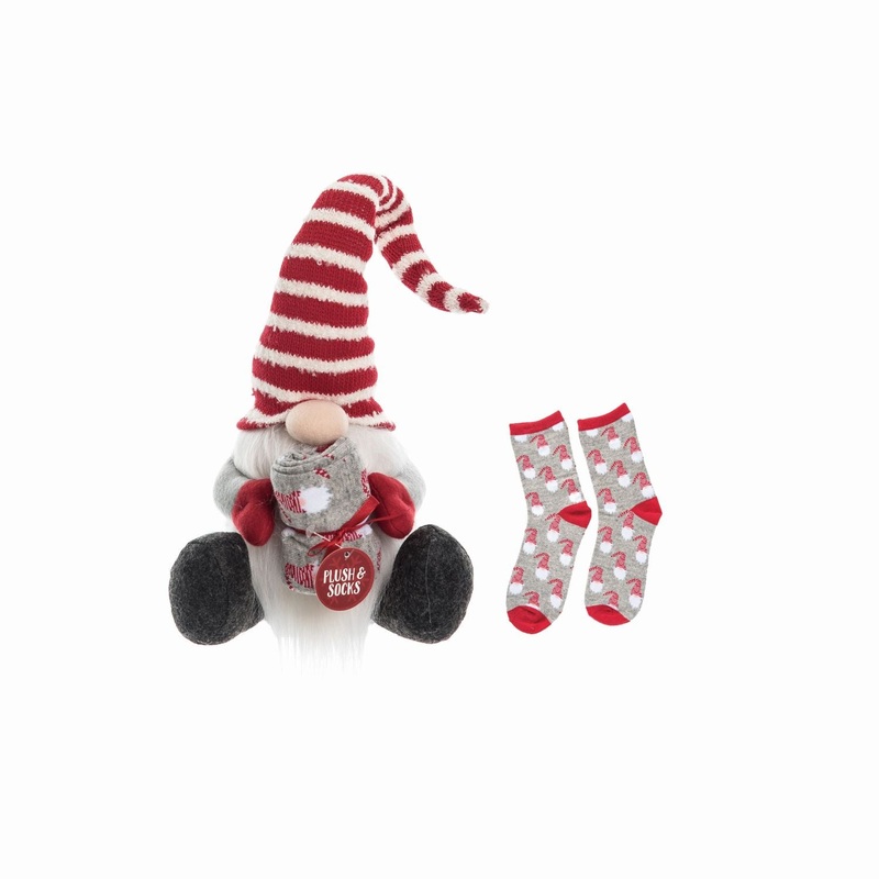 Transpac Plush Gnome With Socks