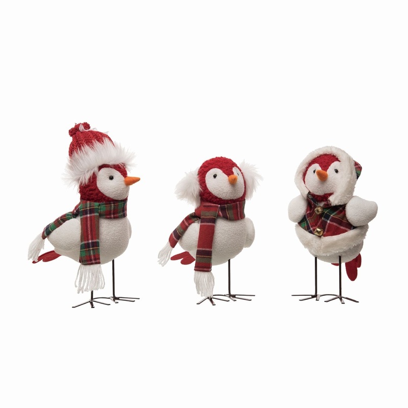 Transpac Plush Standing Bird, Set Of 3, Assortment
