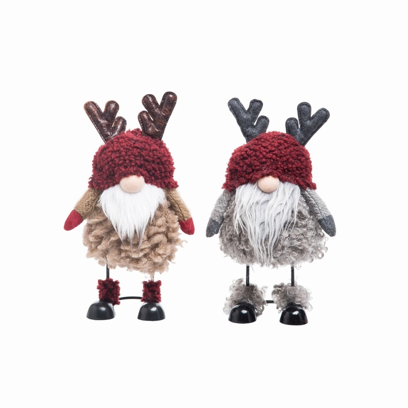 Transpac Plush Standing Gnome Decor, Set Of 2, Assortment