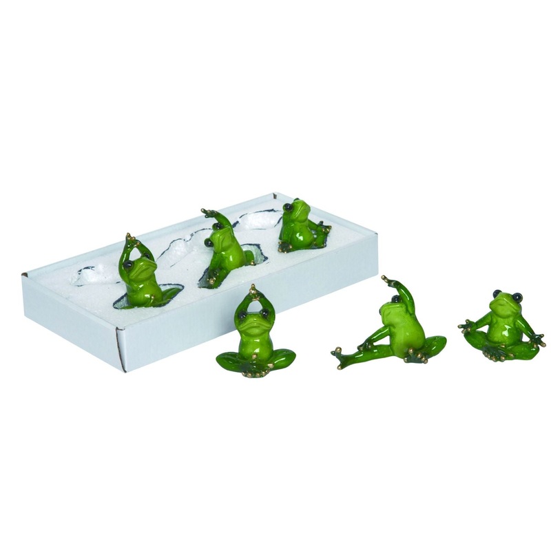 Transpac Resin Enchanted Yoga Frogs, Set Of 6