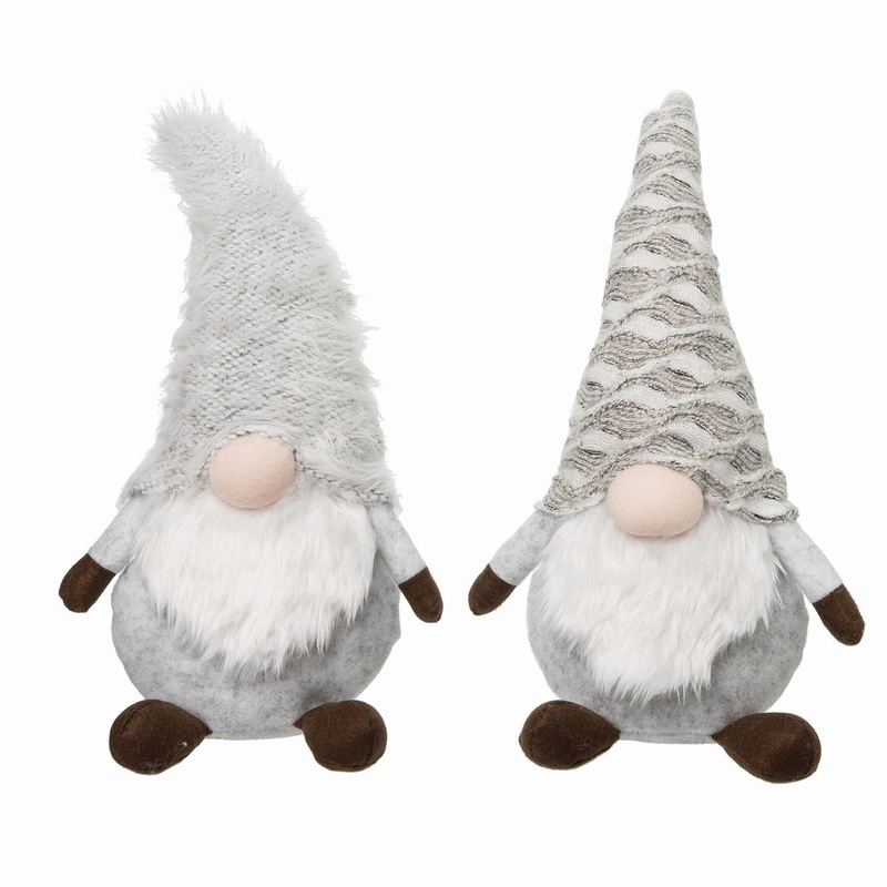 Transpac Small Plush Birch Gnome Sitters, Set Of 2, Assortment