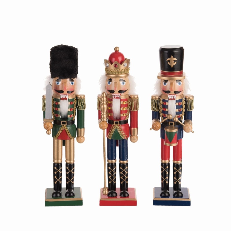 Transpac Wood Royal Nutcracker Figurine, Set Of 3, Assortment