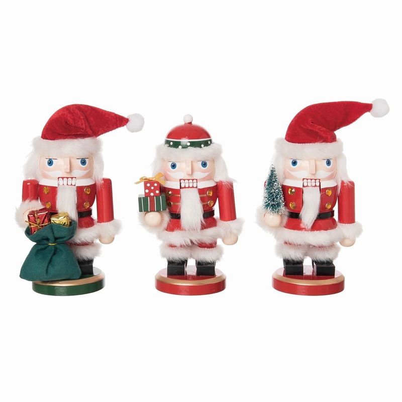 Transpac Wood Short Stack Santa With Gifts, Set Of 3, Assortment