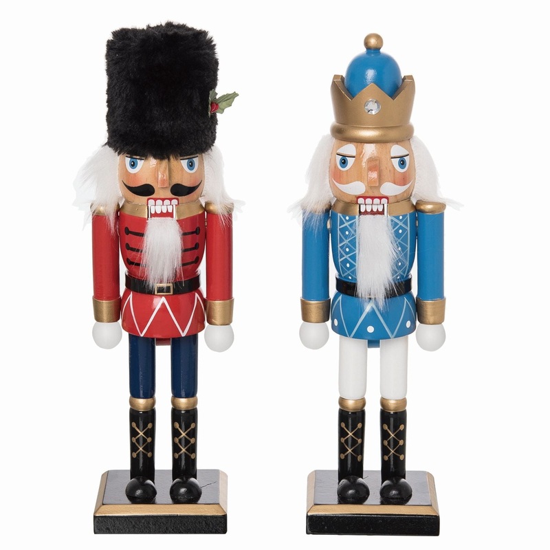 Transpac Wood Traditional Nutcracker, Set Of 2, Assortment