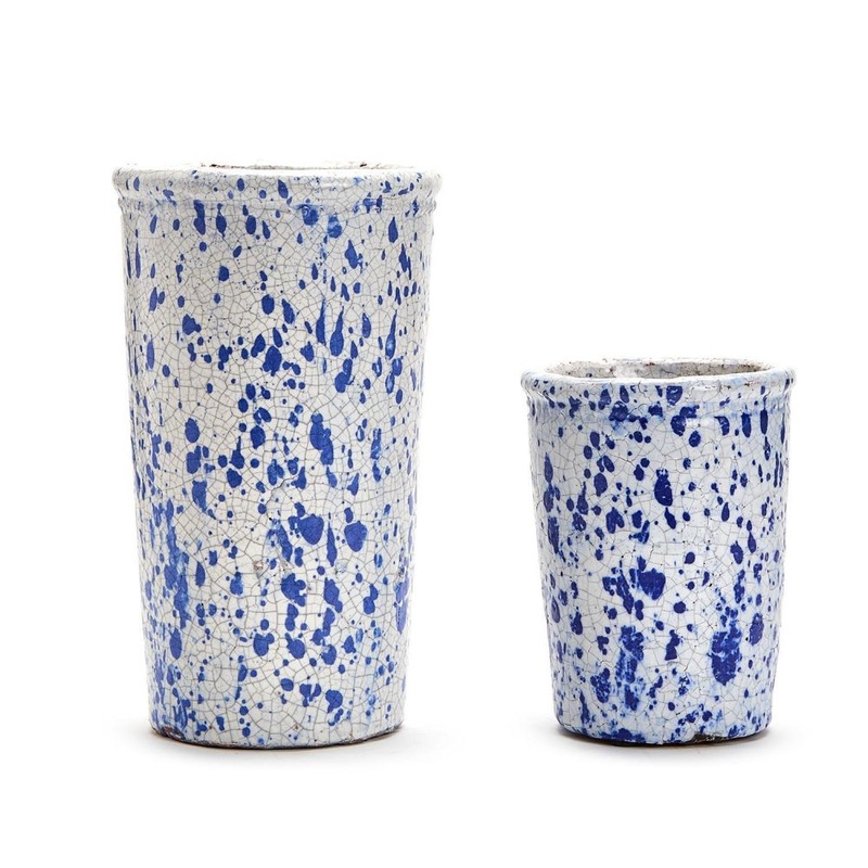 Two’s Company 12-Pieces Indigo Splash Vase Includes Small 8pcs. & Large 4pcs.