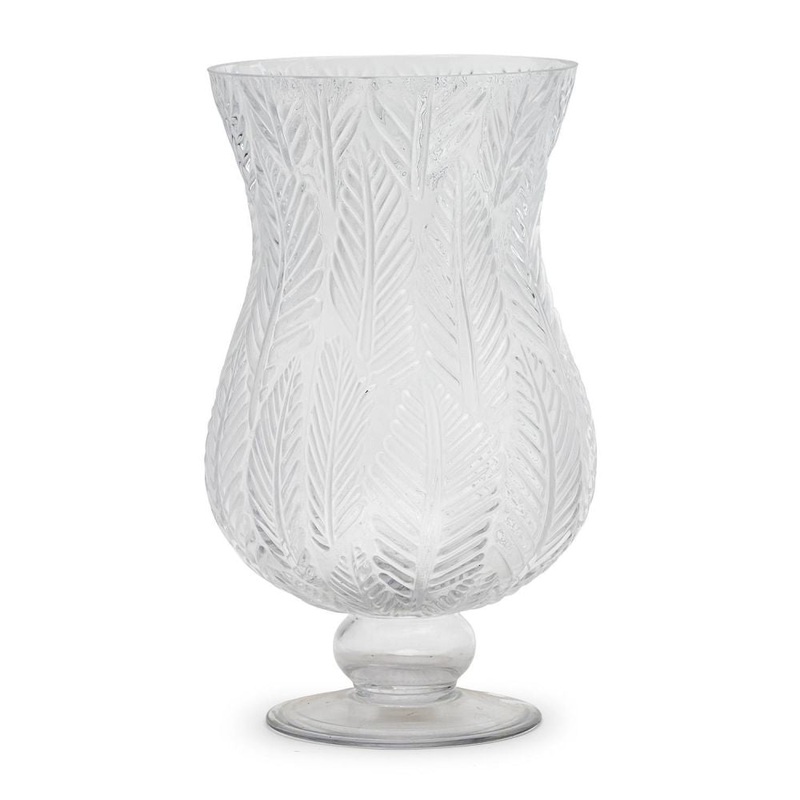 Two’s Company Set Of 2 Fern Large Vase / Candleholder – Glass