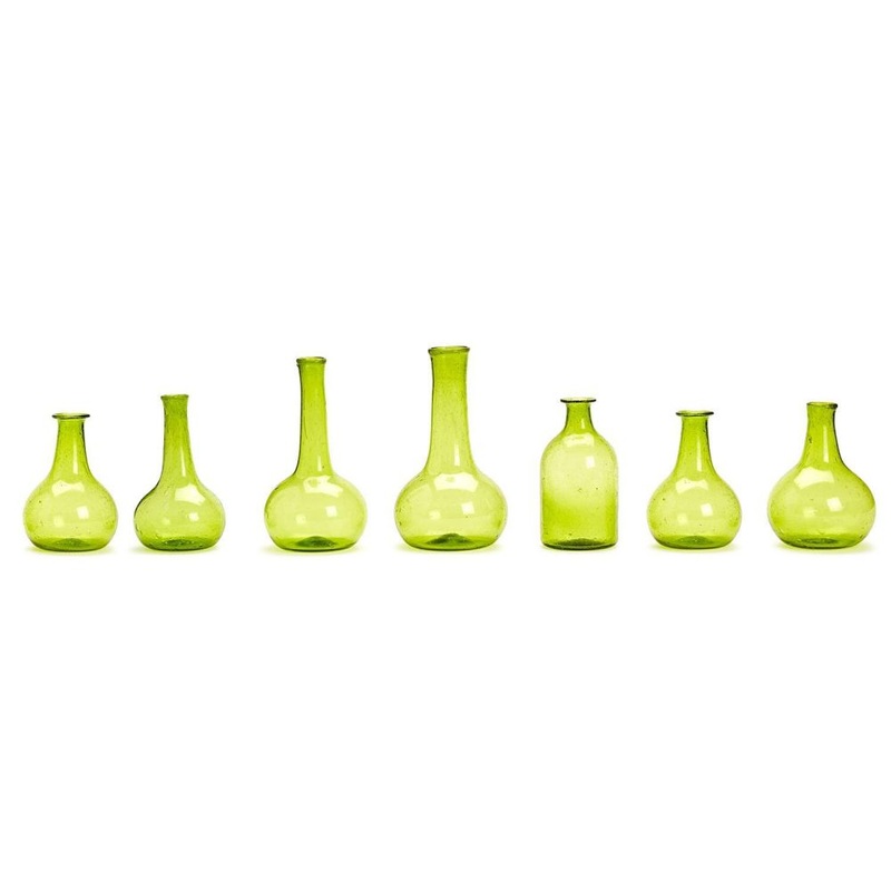 Two’s Company Verdigris Set of 7 Vintage Decorative Bottles