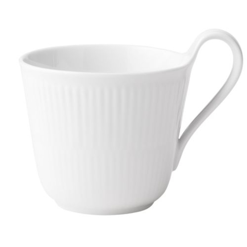 Royal Copenhagen White Fluted Mega High Handle Mug, 11 Oz., White, Porcelain