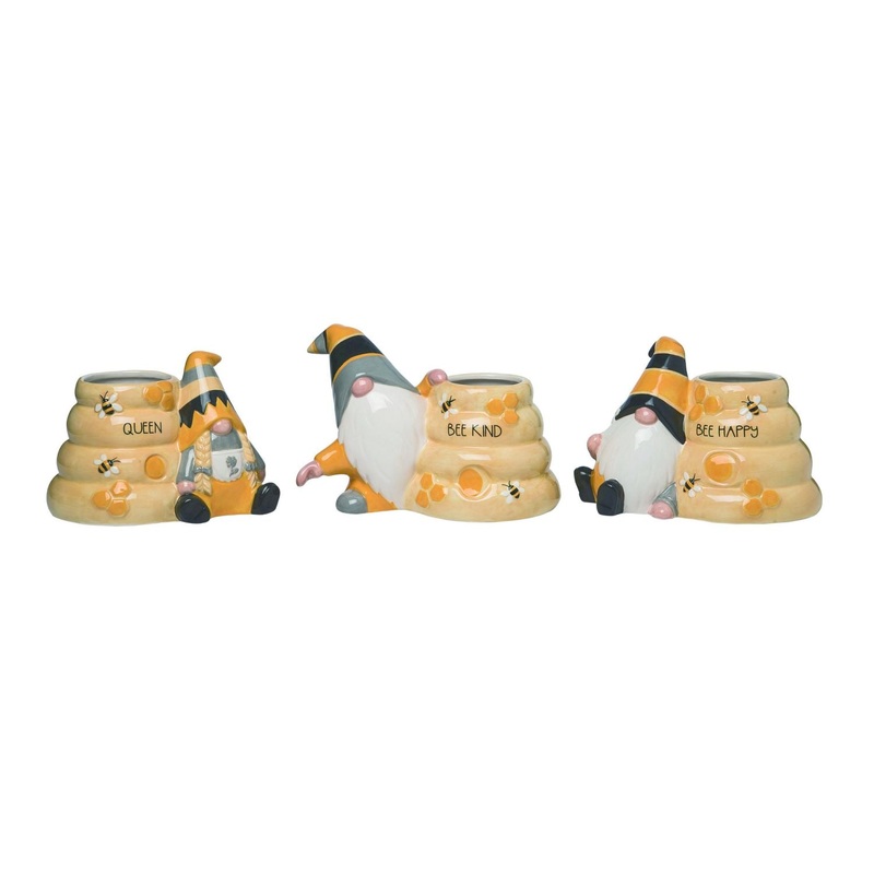 Transpac Dolomite Bee Hive Planter, Set Of 3, Assortment