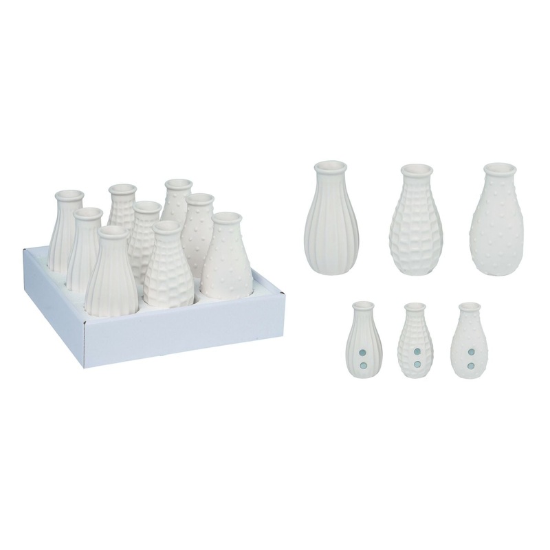 Transpac Dolomite Magnetic Bud Vases In Display, Set Of 9.