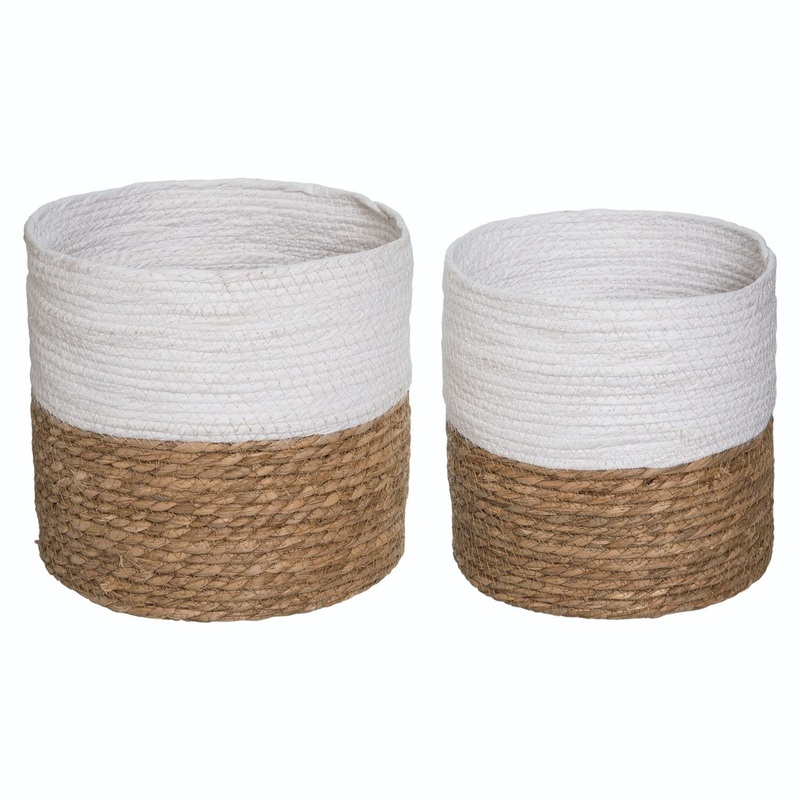 Transpac Grass Color Block Baskets, Set Of 2
