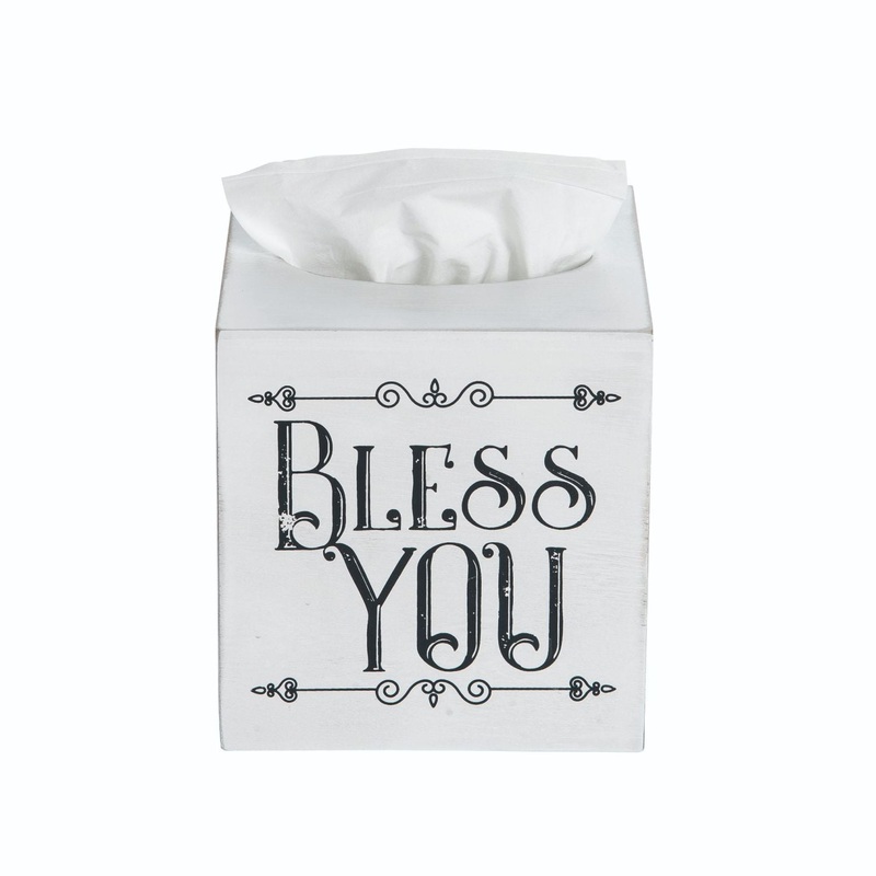 Transpac MDF Bless You Tissue Box