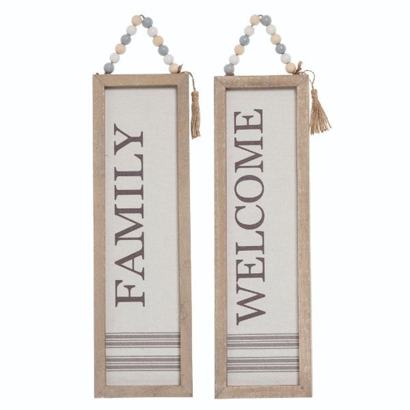 Transpac MDF Everyday Beaded Sign, Set Of 2, Assortment