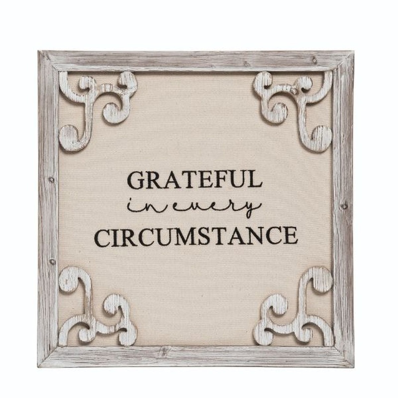 Transpac MDF Framed Gratitude Decor