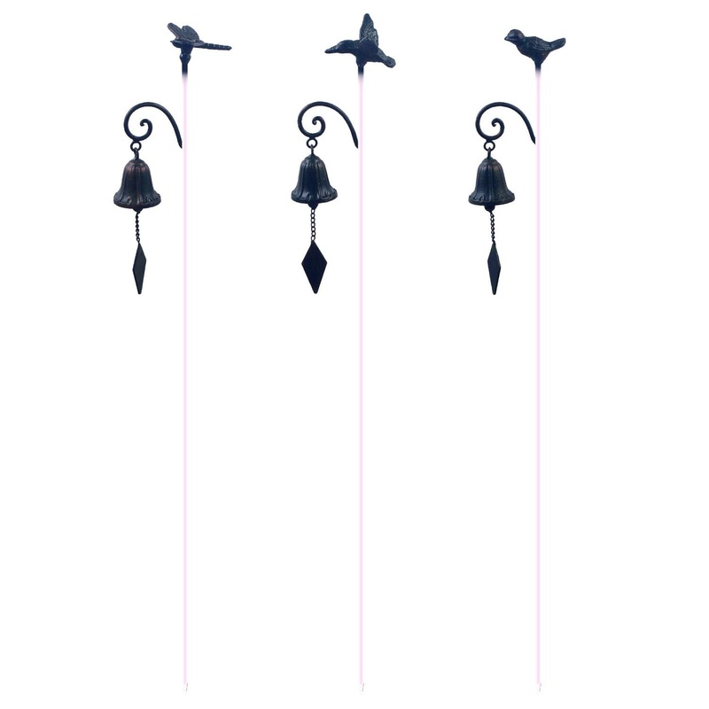 Transpac Metal Bell Yard Stake, Set Of 3, Assortment