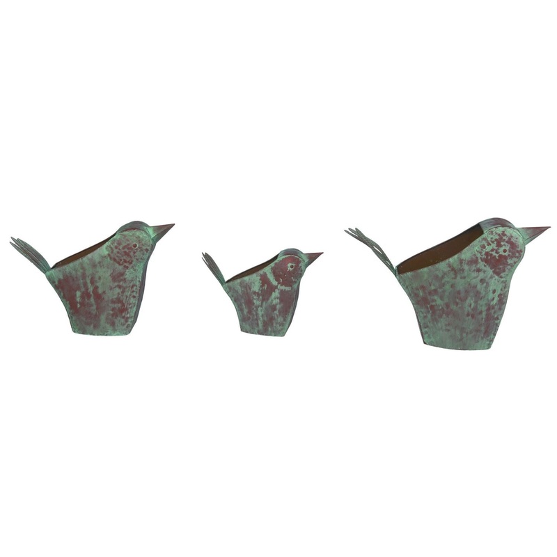 Transpac Metal Bird Containers, Set Of 3