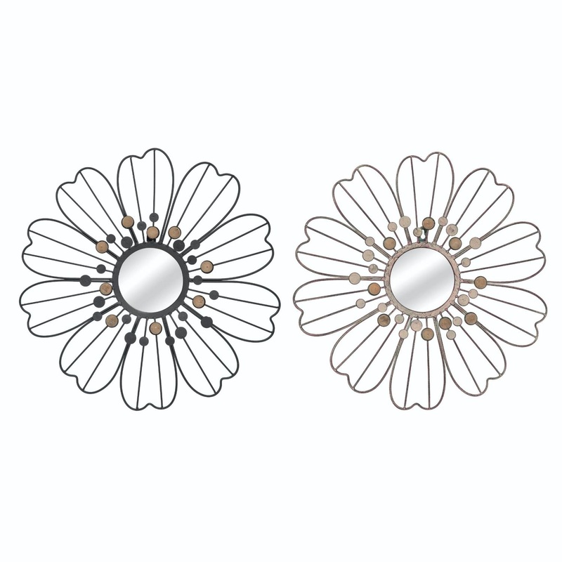 Transpac Metal Floral Mirror Decor, Set Of 2, Assortment