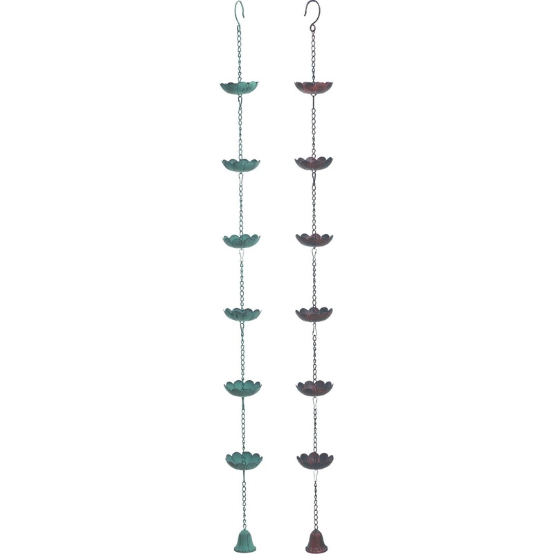 Transpac Metal Flower Rain Chain, Set Of 2, Assortment