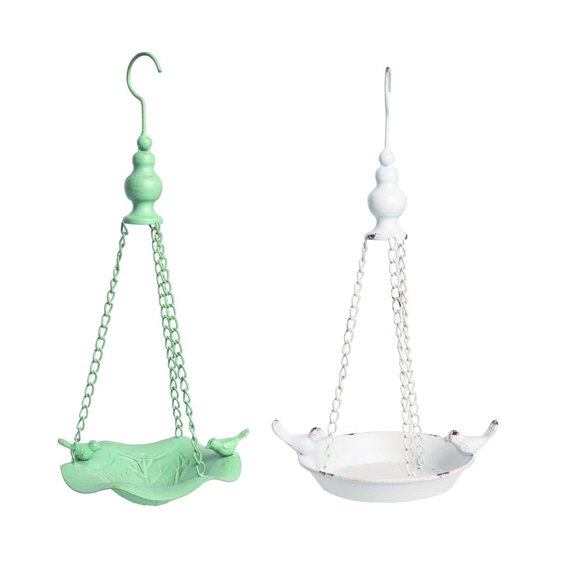 Transpac Metal Hanging Bird Feeder, Set Of 2, Assortment