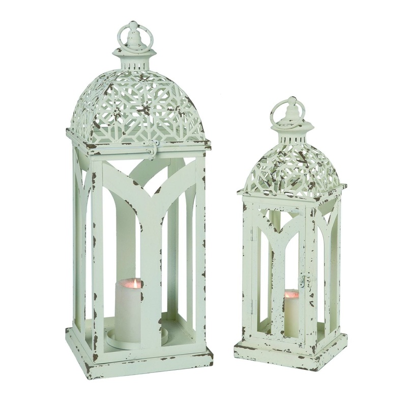 Transpac Metal Intricate Lantern, Set Of 2
