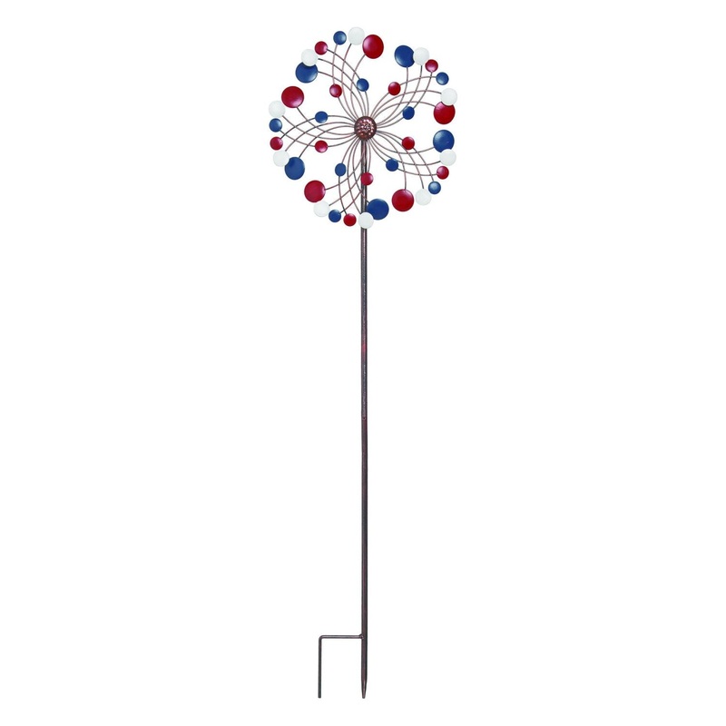 Transpac Metal Patriotic Spinner Yard Stake Kd