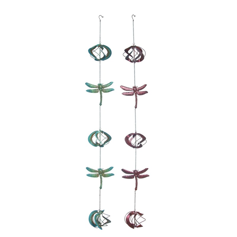 Transpac Metal Spinner Rain Chain, Set Of 2, Assortment