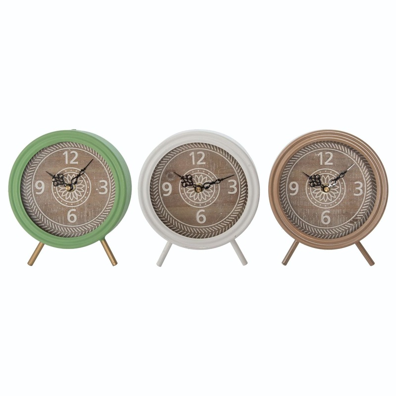 Transpac Metal Vintage Clock, Set Of 3, Assortment