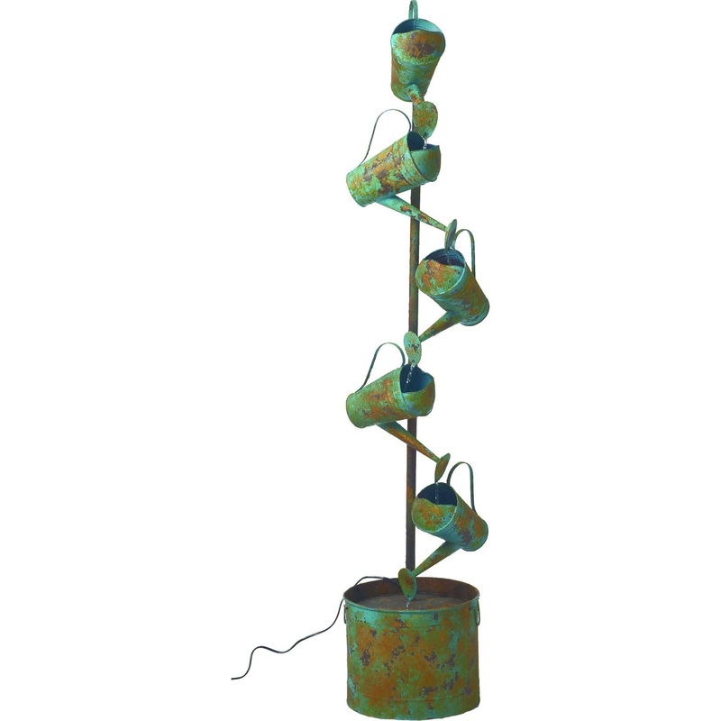 Transpac Metal Watering Can Standing Fountain