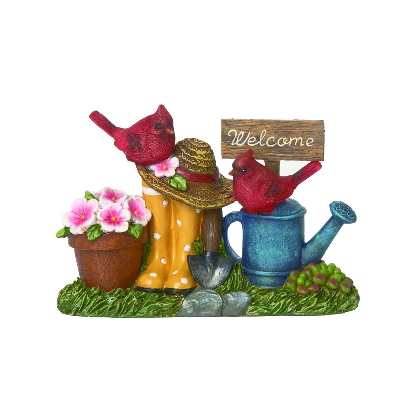 Transpac Resin Garden Cardinal Decor