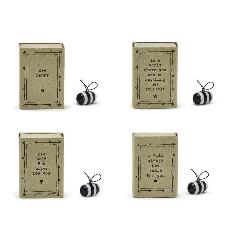 Two’s Company Bee 28-Pieces Assorment Matchbox Bee In Gift Box with 4 Sayings