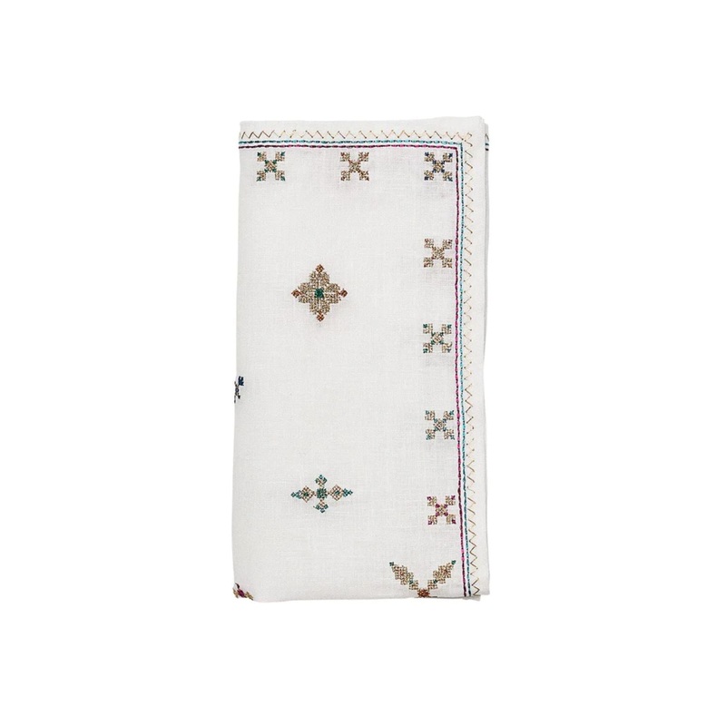 Kim Seybert Fez Napkin, White Set Of 4
