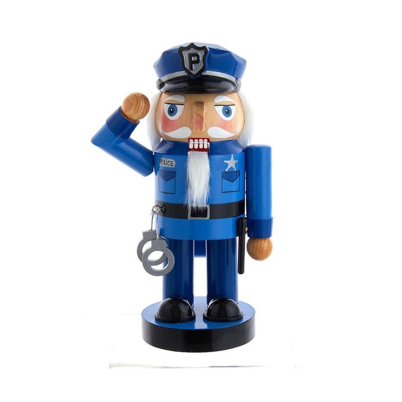 Kurt Adler 10 Wooden Police Nutcracker Tablepiece