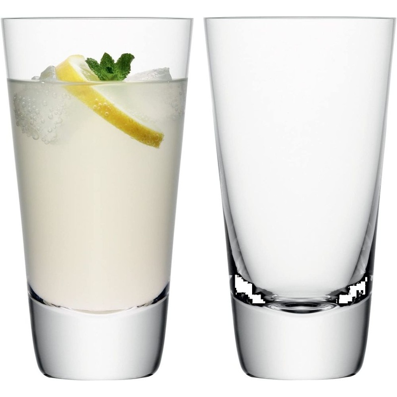 LSA International Madrid Highball, 15 Fl Oz/6.25 inches, Clear, Set of 2
