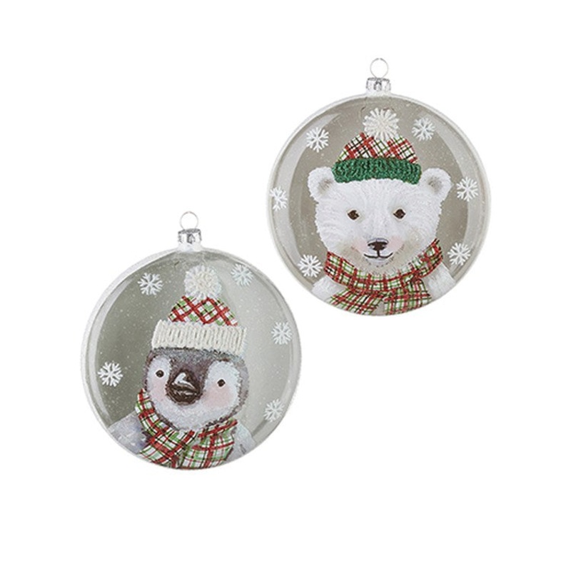 Raz 2022 North Pole Friends 5.5 North Pole Friends Disc Ornaments, 2 Asst