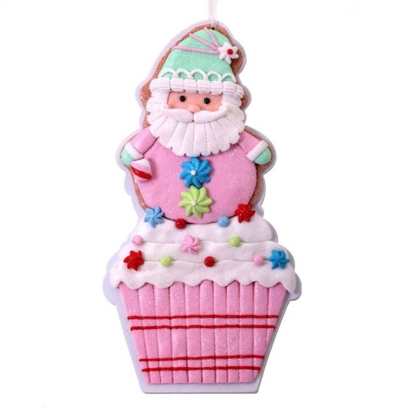 Regency International 12 Clay Dough Santa Cupcake Ornament