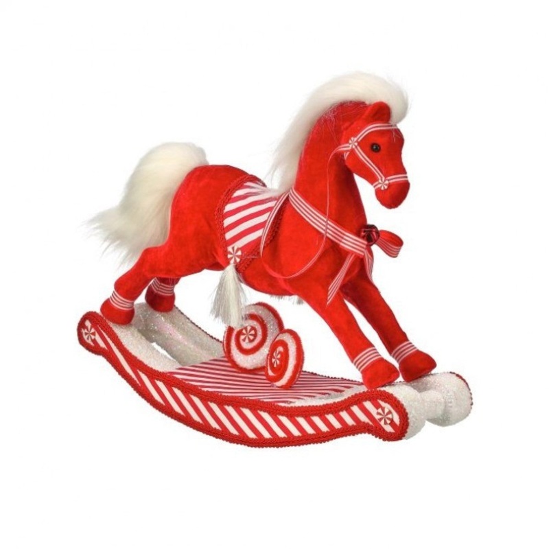Regency International 16 Fabric Styro Peppermint Rocking Horse
