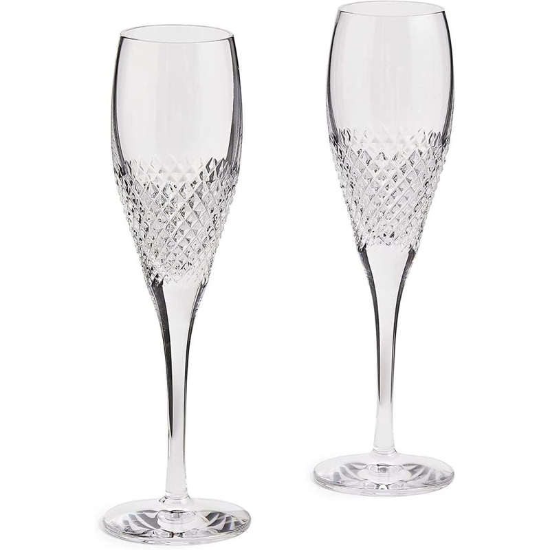 Wedgwood Vera Wang Diamond Mosaic Flute Pair