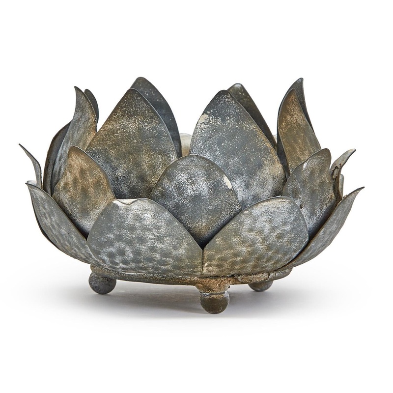 Artichoke Decorative Cachepot / Bowl With Antique Stone Finish (Can Hold Candle)