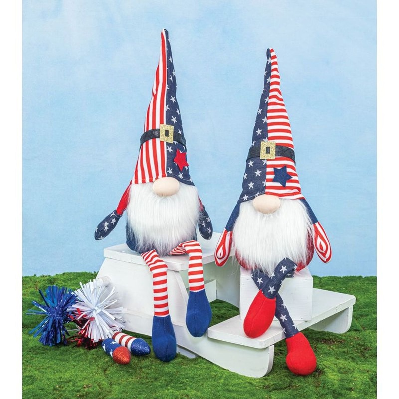 Hanna’s Handiworks American Flag Gnome Dangle Leg Set Of 2 Assortment