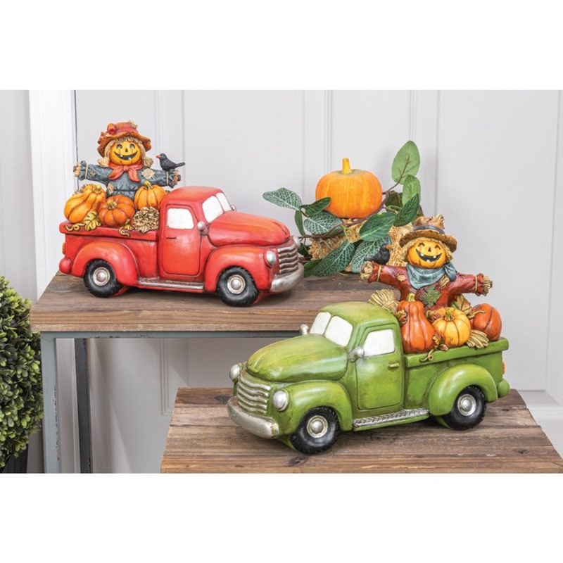 Hanna’s Handiworks Fall Scarecrow Truck Set Of 2 Assortment
