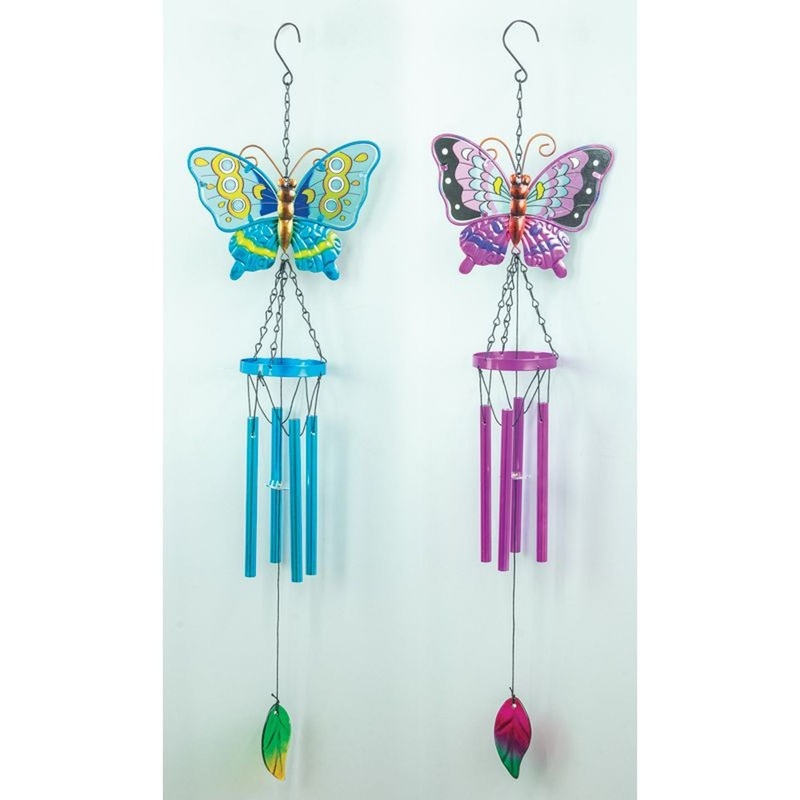 Hanna’s Handiworks Glass Butterfly Windchime Set Of 2 Assortment