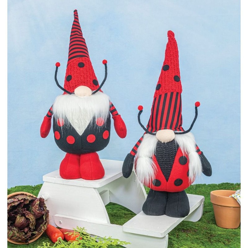 Hanna’s Handiworks Ladybug Gnome Stander Set Of 2 Assortment