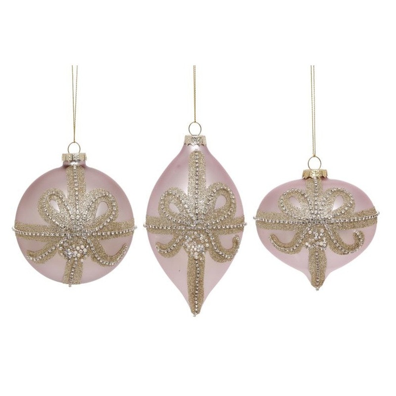 Mark Roberts Christmas 2019 Jeweled Ribbon Ornament, Assortment of 3, 4 inches