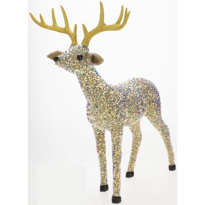 Mark Roberts Christmas 2021 Standing Deer Set of 2 Figurines, Gold – 33 & 36