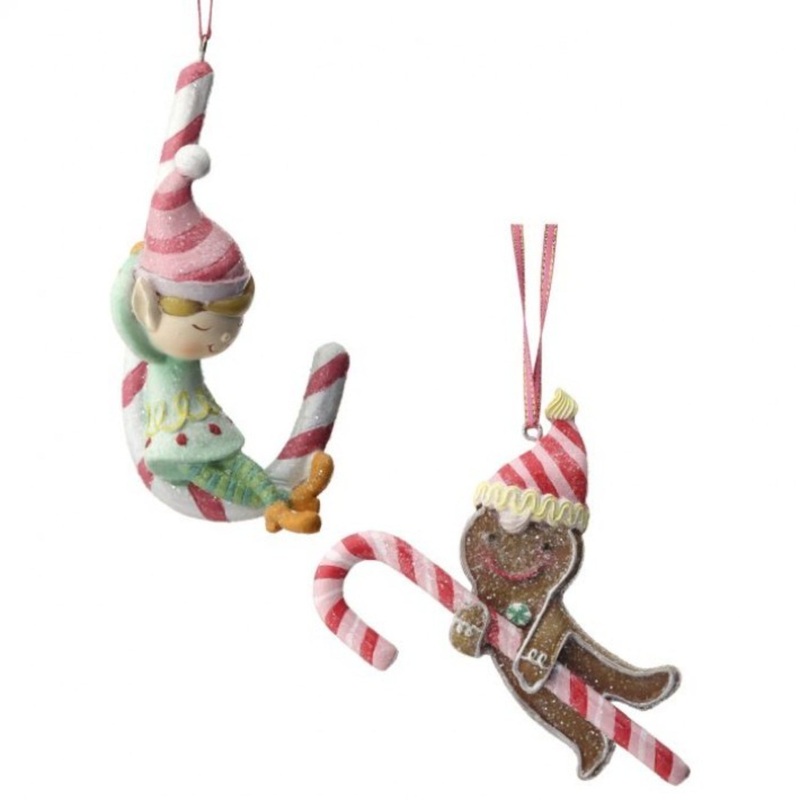Regency 5 Resin Elf/Gingerbread Candy Ornament, Set of 2 Assortment